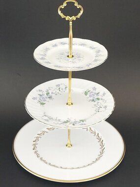 3 Tier Vintage Cake Stand Royal Albert Royal Adderley Paragon Tea Party Serving